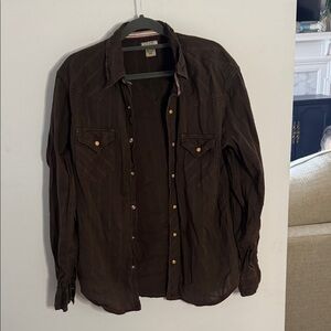 Vintage Brown Button-Up Western Shirt